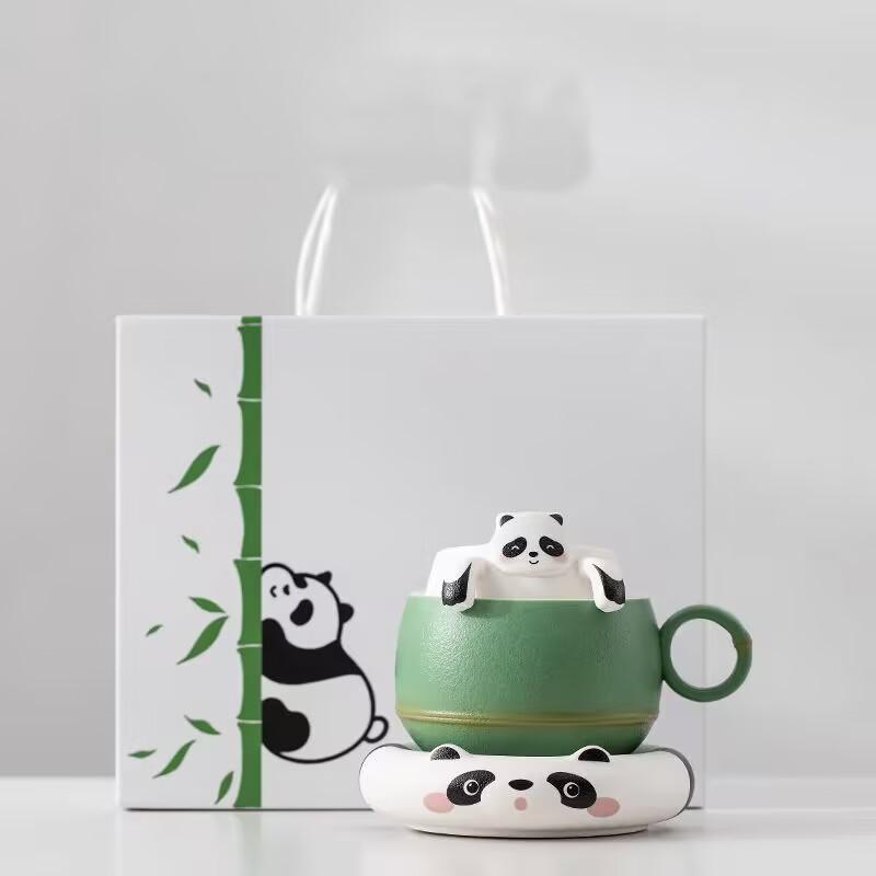 Kreative Panda Teetasse Teetrennungstasse Persönliche Spezielle Keramikfilter Wasserbecher Niedliche Tee-Kaffee-Tasse