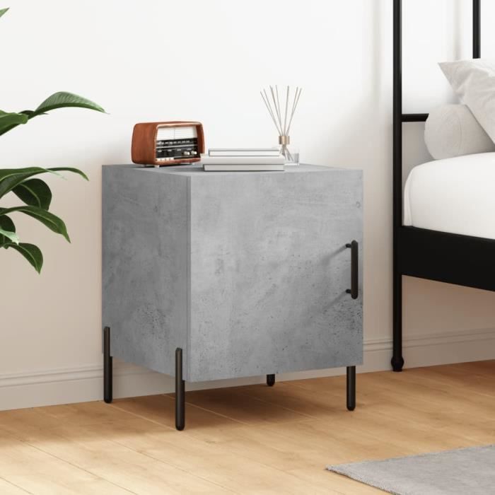 VidaXL Bedside Table Concrete Grey 40x40x50 Cm Engineered Wood 827588