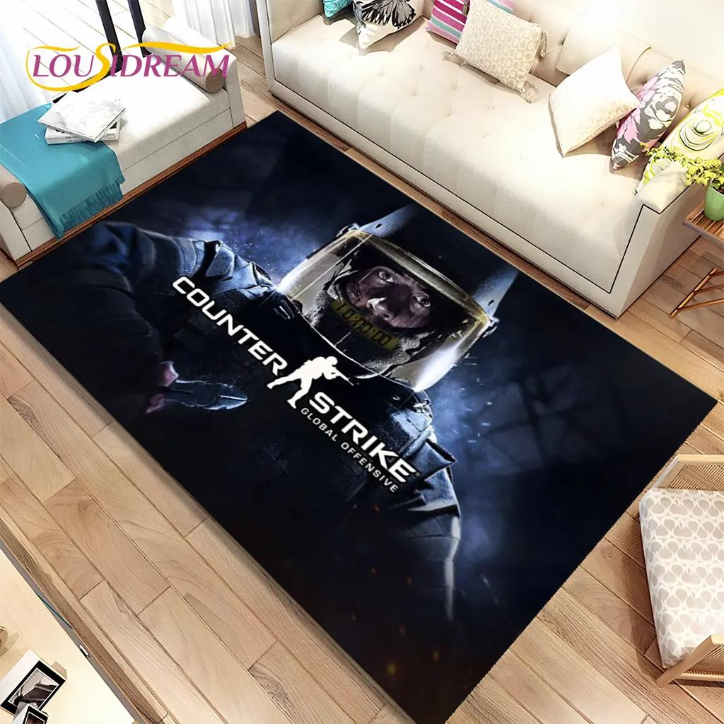 CS GO,Game Gamer,Counter Strike Area Rug,Carpet Rug for Home Living Room Children Bedroom Sofa Doormat Decor,Non-slip Floor Mat