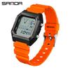 Waterproof Sanda Youth Watch - Simple, Trendy, Square Design with Analog Hands & Light-up Feature