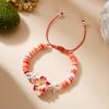 Bohemian Big Flower Charm Bracelets For Women Pink Red Blue Green Flowers Soft Clay Pottery Beaded Bangles Party Jewelry