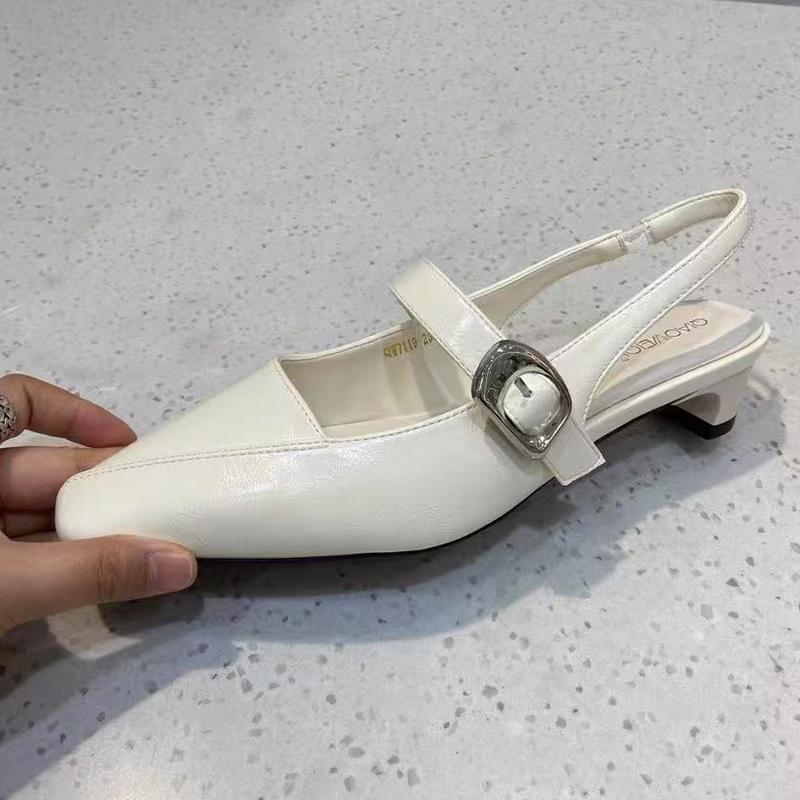 Damskie buty na obcasie Szpiczasty nosek Niski obcas Seksowne buty do sukienki Modne sandały projektanta Lato 2025 Nowe Luksusowe Eleganckie Mujer Zapatos