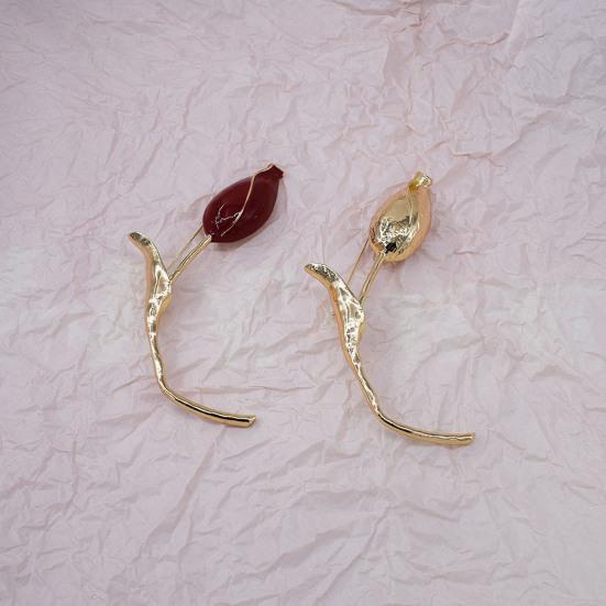 Tulip Flower Brooch Metal Alloy Brooch Versatile Jacket Dress Scarf Hat Handbag Pin Lightweight Elegant Accessories Gifts