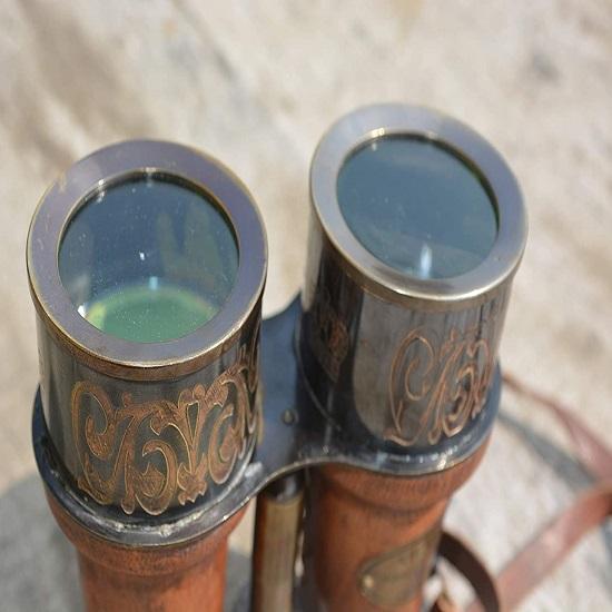 

Victorian Antique naval leather and brass sailor s binoculars, London, 1915