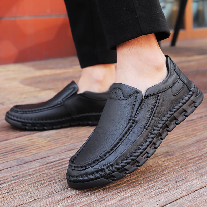 Luxury Leisure Walk Dress Shoe Genuine Leather Men Casual Shoes High Quality Man Loafers Breathable Formal Men Slip on Flats