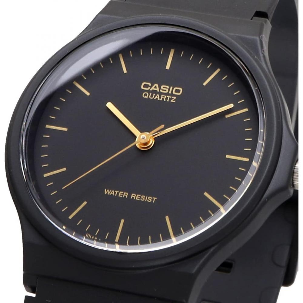 Casio Analog Watch Unisex Black Gold Mq 24 1el