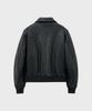 Noirer Goat Shrunken Leather Blouson (Black)