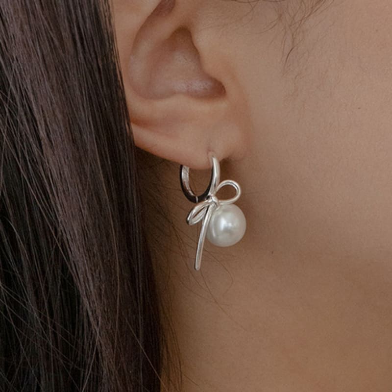 GETMEBLING Ribbon Pearl Earring