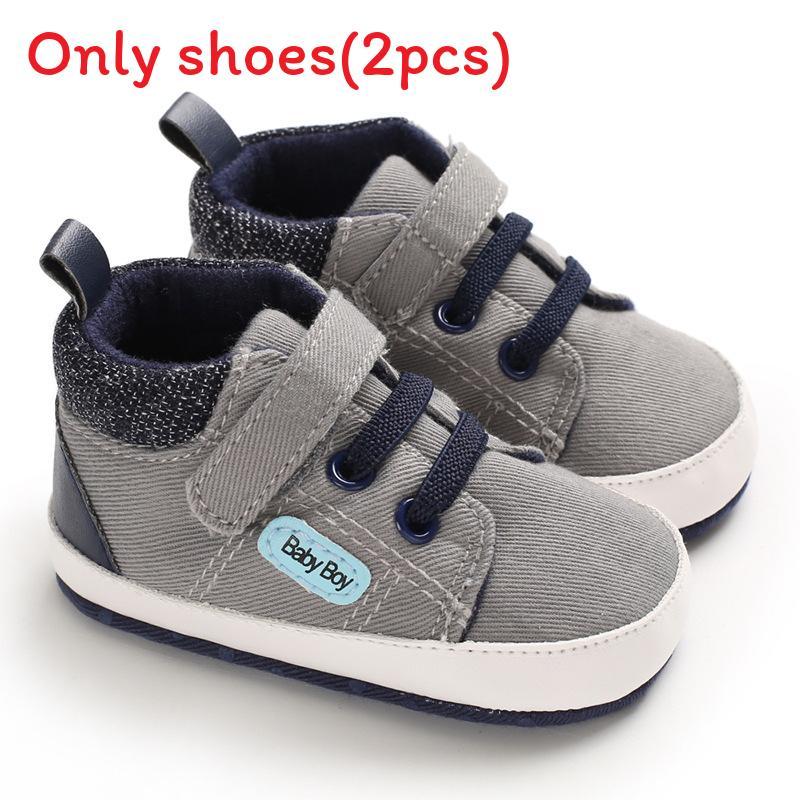 

Baby Toddler Canvas Shoes With Magic Tape For Early Walking Kids Gifts 13cm сірий колір