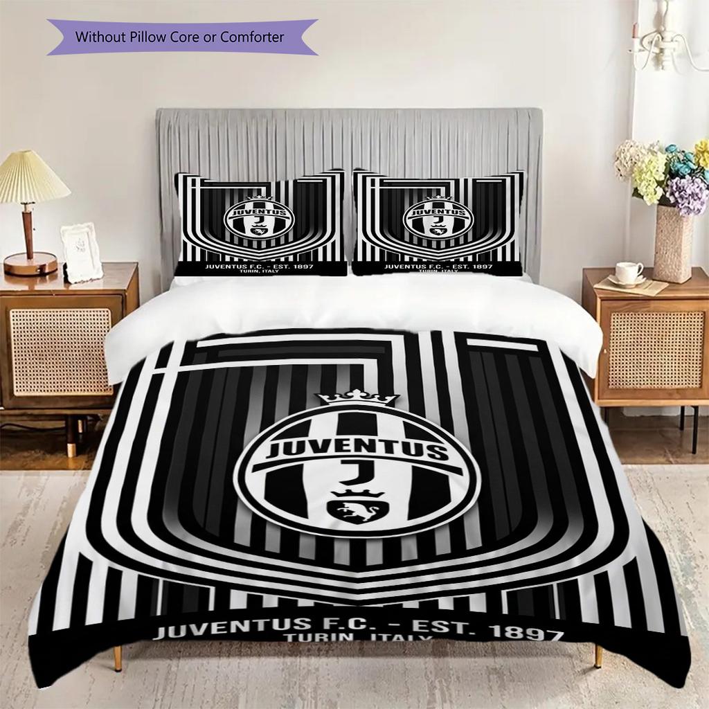 Eredità Juventus: Biancheria da letto Legacy a Strisce Audaci (1 * copripiumino + 2 * federa, senza nucleo) Regalo di compleanno di Natale Copripiumino e federa