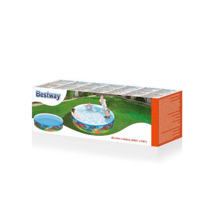 Bestway Hartboden-Kinderpool PVC Marine 244x46 cm +3 Jahre Garten 55031