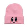 Autumn and Winter Students, Male and Female Stars, Kirby Wool Hat, Cute Smiley Face, Eye Embroidery, Knitted Hat, Thermal Pullover Hat