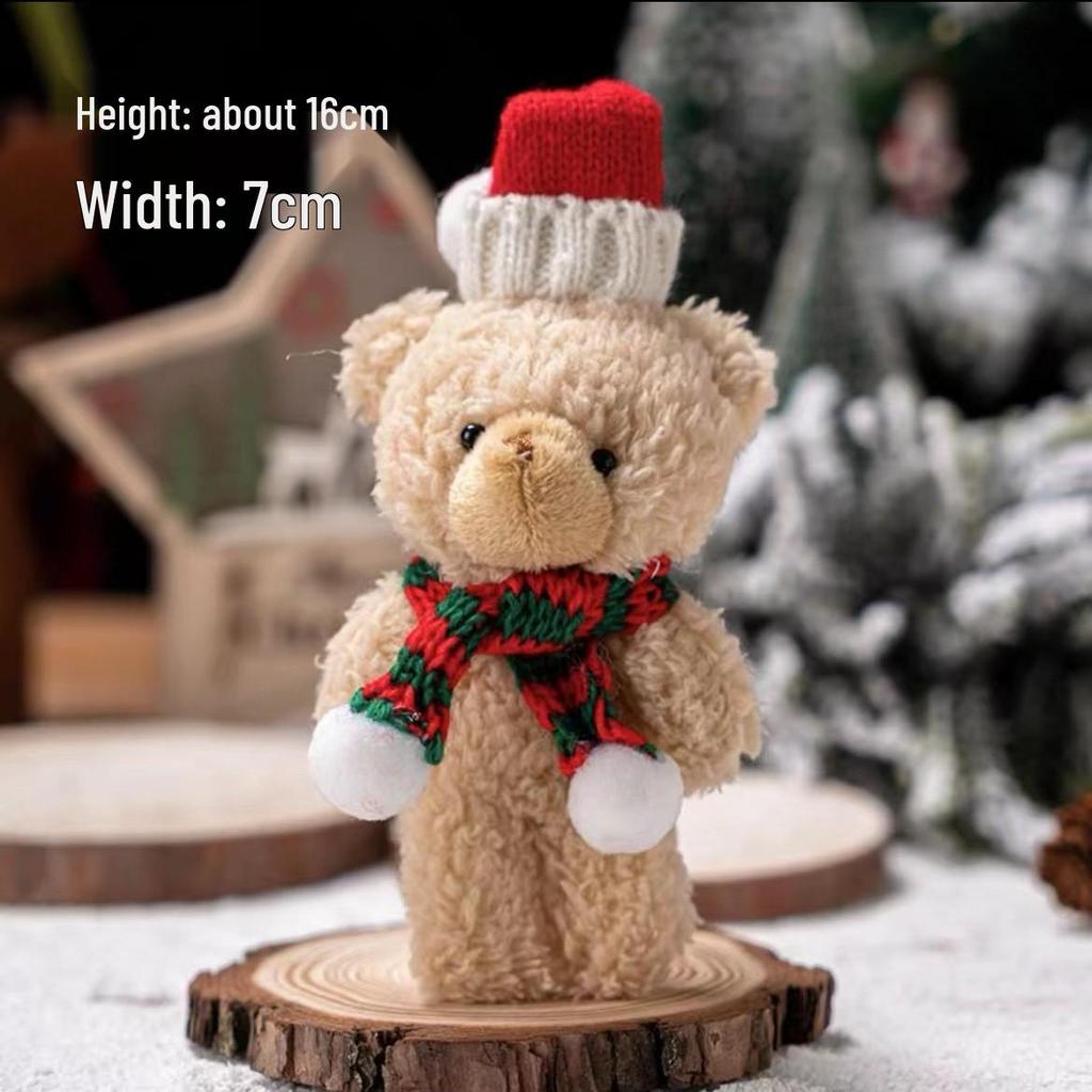Christmas Floral Teddy Bear Scarf Pendant - Cute DIY Apparel Gift