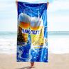 1PC Custom Name "Beer Splash Celebration" Beach Towel Highly Absorbent And Sand-Resistant Towel for Swimming, Pool, Yoga, And Travel Lightweight