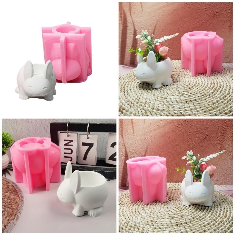 Kaninchen Blumentopf Formen Ornament Silikonformen Gipsformen Epoxidharzformen Gussformen Sukkulenten Pflanzenformen