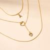 K gold letter necklace style jewelry versatile alloy love fringed three-layer necklace women