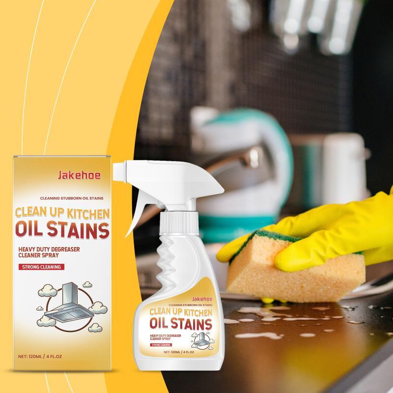 Kitchen Grease Remover 120ml Spray Powerful Degreaser for Stainless Steel Range Hood Cooktop Oil Cleaning at Home