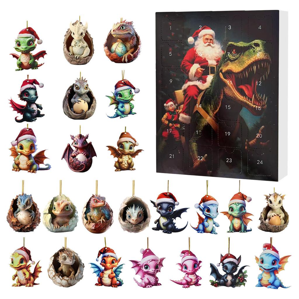 Weihnachts-Countdown Blind Box Mini Acryl Drachenbaby Anhänger Geschenk für Feiertagspartys