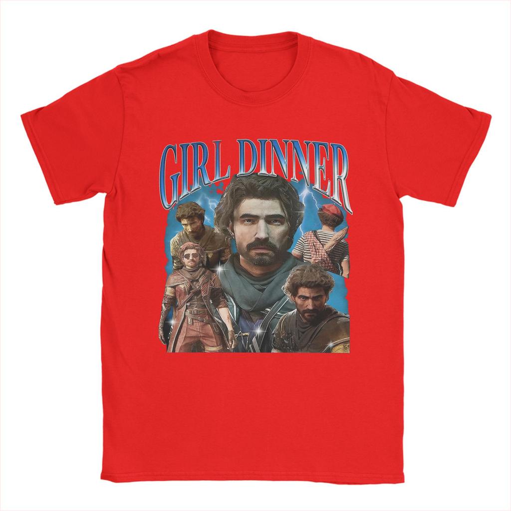 Girl Dinner Gustave Clair Obscur Expedition 33 T-Shirts Herren Baumwolle Lustige T-Shirts Rundhals T-Shirt Kurzarm Oberteile Party