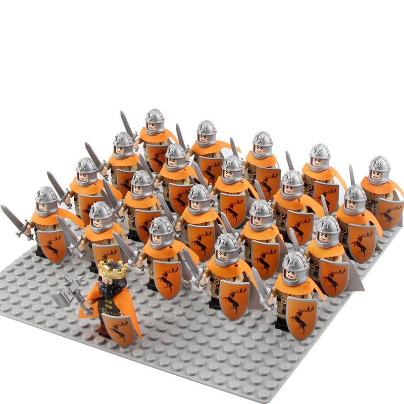 

21PCS/lot Dwarfs Iron Dain Army Gongdors Fountain Guard Kingsguard Mini figures With Weapons Building Block Bricks Blocks Toys Playsets