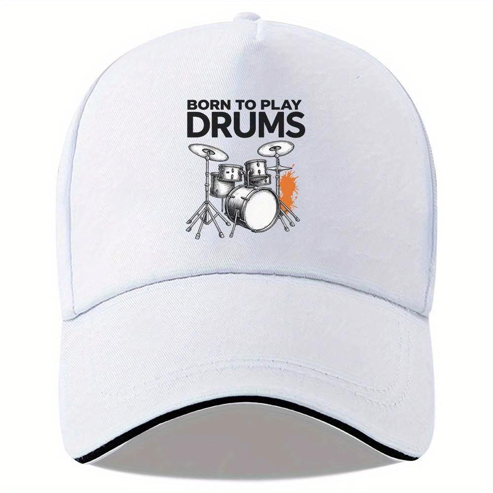 Drum Kit Graphic Print Baseball Cap Unisex Polyester Adjustable Casual Sports Hat