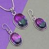 Tourmaline Set Gemstone Gift Wedding Party Bi-Color Pendant,Earring,Ring