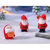 Set of 4 Cartoon Santa Ornaments Resin Miniature Sculpture Christmas Gift For Home Office and Garden Landscape Decors