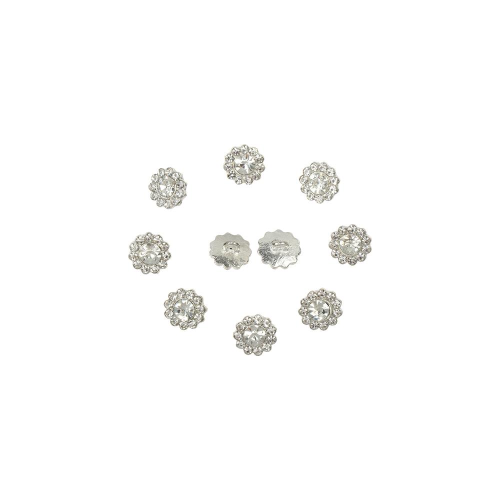 10Pcs/Set Clothing Accessories Needlework DIY Craft Decoration Scrapbook Accessories Shirt Buttons Metal Rhinestone Buttons