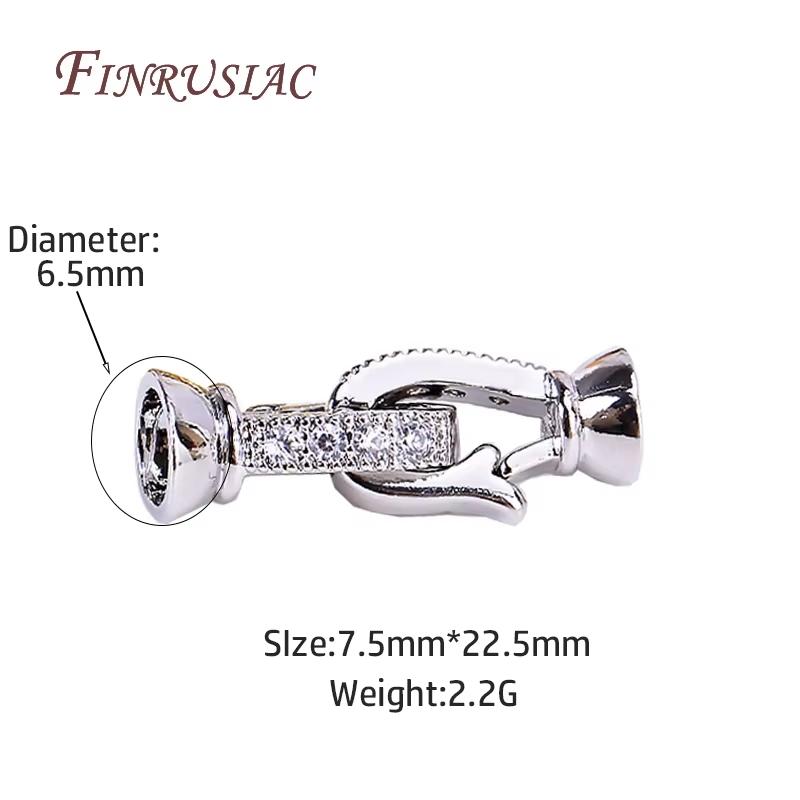 18K Gold Plated Connectors For Jewelry,Brass Zircon Clasps For Bracelets Accessories,DIY Jewelry Making Supplies,Pearl Clasp