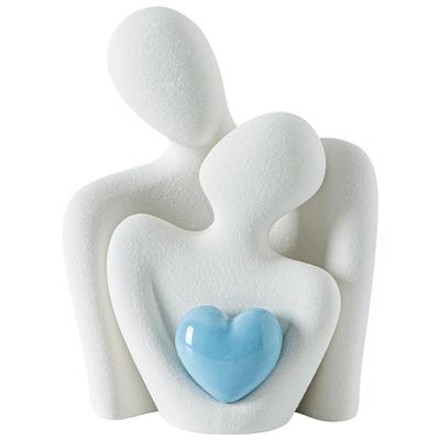 European Porcelain Figurine Sculpture Decor Heart-shaped Couple Ornament Room Bookshelf Heart-shaped Character Statue Handicraft