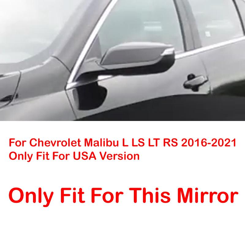 Version For Chevrolet Malibu L LS LT 2016- Car Sticker Rearview Side Mirror Cover Wing Cap Exterior Door Case Trim ABS