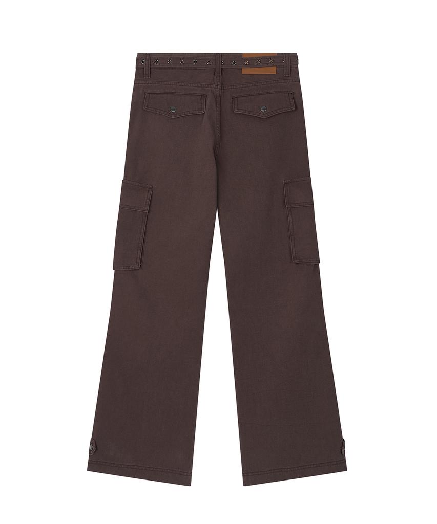 Saendeulig Wide Bootcut Cotton Pants_Brown