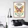 Boho Art Inspirational Quote Poster Canvas Painting Mushroom Heart Butterfly Bird Flowers Wall Art For Modern Room Home Decor