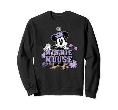 Disney Minnie Mouse Classic Look Floral Spring Flower Field Sweatshirt