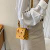 Bolso Bandolera de Bloque de Queso Lindo Triángulo Cuadrado Cartera de Queso Bolso Pequeño Bandolera con Correa Ajustable para Monedas Llaves Pintalabios
