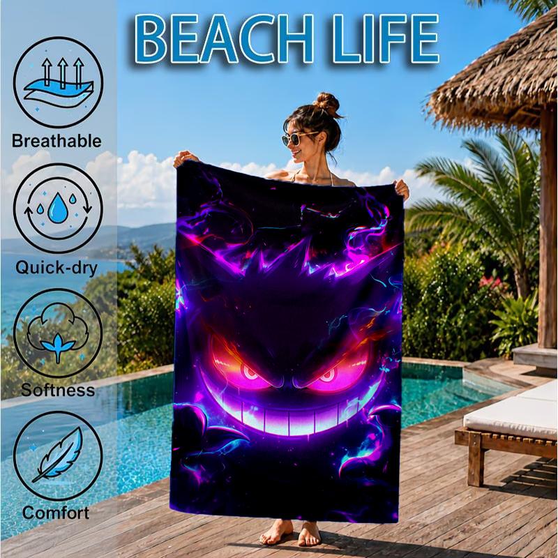 Ghost Haunting Glow Beach Towel, Microfiber Beach Towel, Perfect For Pool, Beach, Travel, Home Decor Beach Party Fan gifts