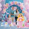 2Pcs Mermaid Birthday Decorations for Girls Mermaid Tail Photo Banner Backdrop Photo Props Under The Sea Birthday Photo Decor Pink Ocean Theme Party