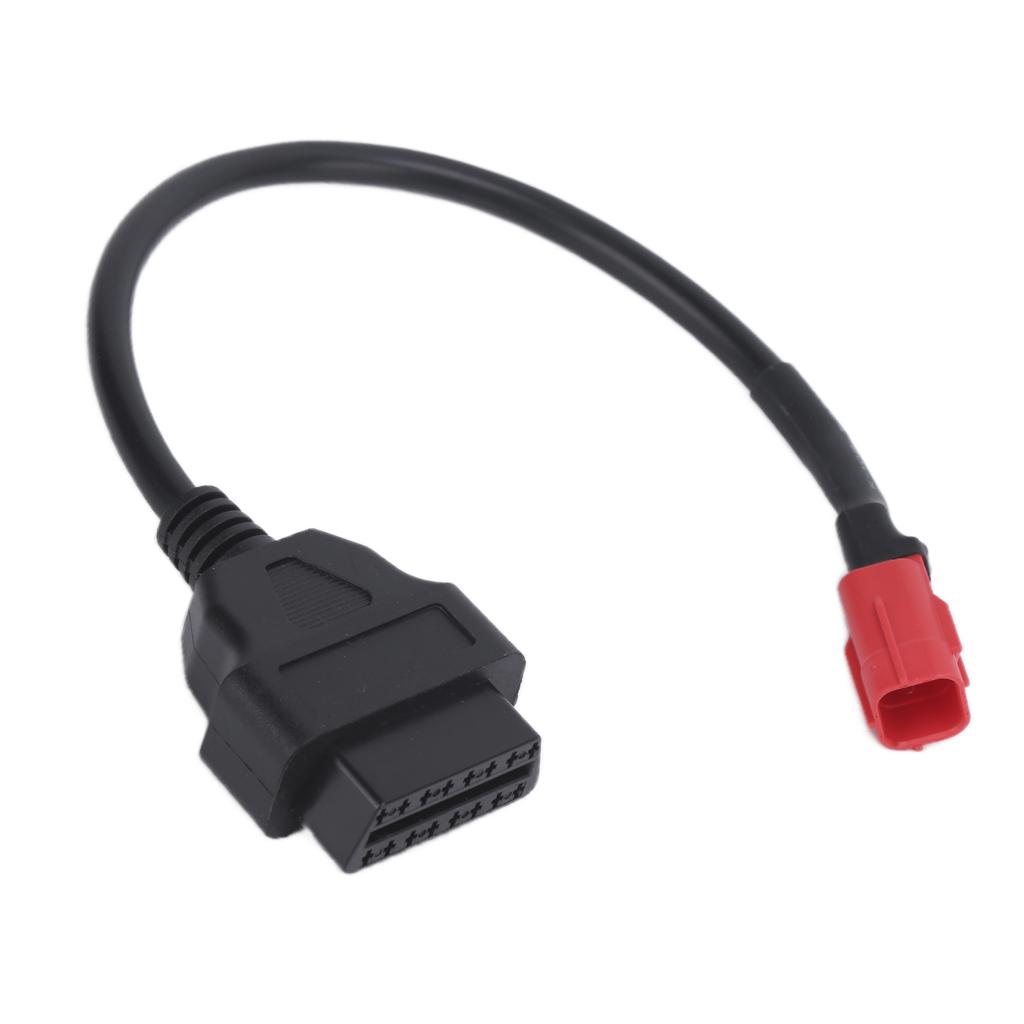 Motorcycle OBD 16Pin to 6Pin Connector Cable Flexible Black Maintenance Modification