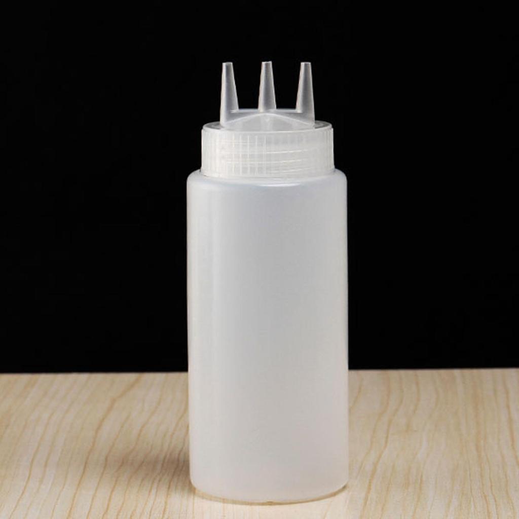 3 Hole Ketchup Bottle Salad Dressing Bottle Gadget Squeezable Refillable for Syrup Sauces Condiments Ketchup