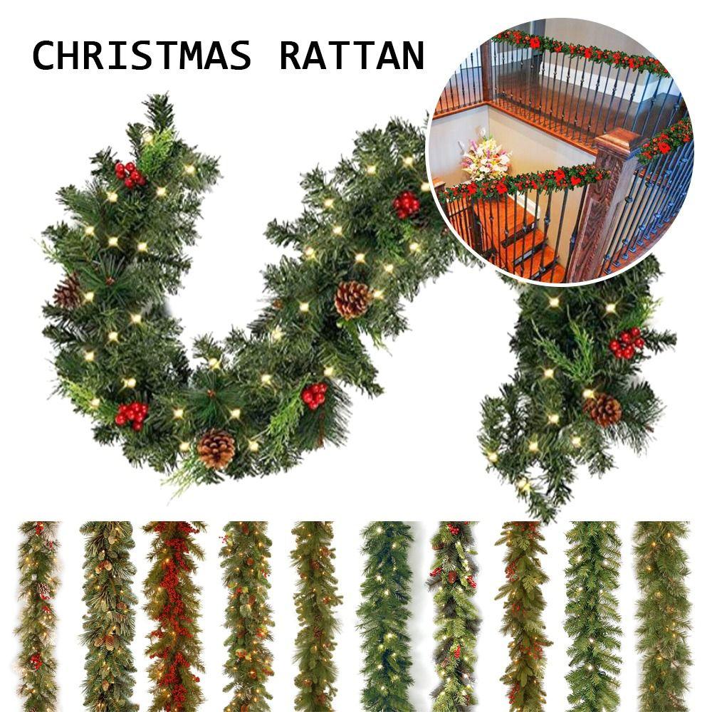 Decoration Artificial Xmas Tree Rattan Garland Decorative Christmas Garland Christmas Rattan