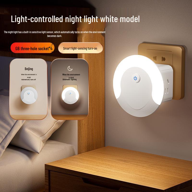 Multifunktionaler USB Smart Voice Cube: Kabelloses Nachtlicht & Steckdosenleiste für Zuhause oder Büro