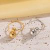 Versatile Titanium Steel Ring with Steel Beads - Stylish, Fade-Resistant Design for Girls