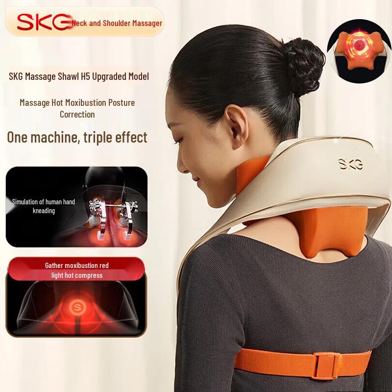 SKG H5 Upgraded 6D Kneading Neck and Shoulder Massager CN plug (adapter included)
