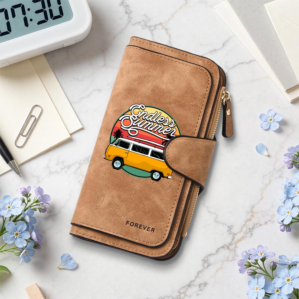 Endless Summer Print Women Long Wallet Fashion Casual Portable Card Holder Purse