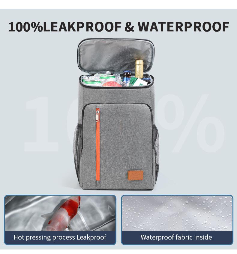 Cross-border Large Capacity Insulated Backpack with Portable Ice Packs for Camping