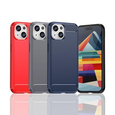 Für Hülle iPhone 15 Hülle Für iPhone 15 Pro Max Bumper Stoßfest Anti-Knock Silikon Kohlefaser Rückseite Hülle Für iPhone 15 Hülle