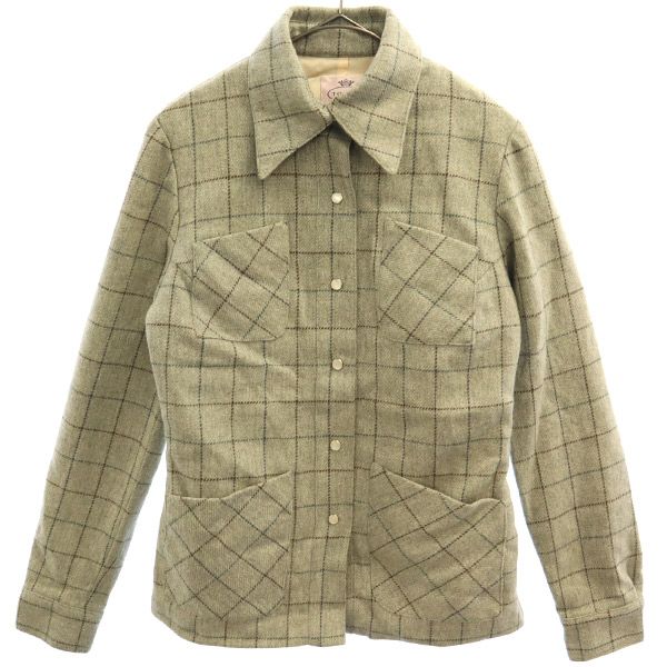 TOCCA wool Grid pattern Jacket 2 Gray x brown Women Used