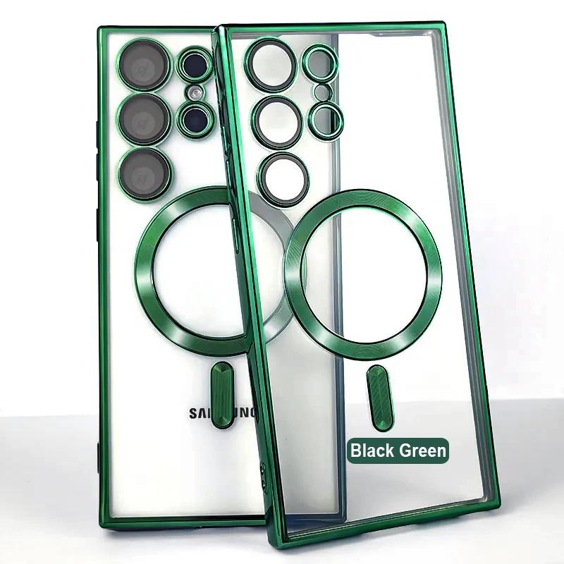 

Оригинальный беспроводной магнитный чехол для Magsafe, чехол для Samsung Galaxy S24 Ultra S21 S23 Fe S22 Plus, полный защитный чехол для камеры For SamsungS23Plus