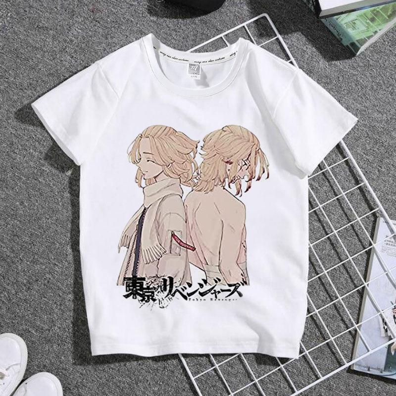 Cute Harajuku Anime Tokyo Revengers Print Children T-Shirt Summer Loose Short Sleeve White Women Tops Boy Girl Tees Men Blouses