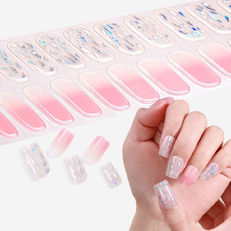 22Pcs Gel Nail Strips Gel Nail Stickers No Curing Necessary Fashion Nail Art Easy Application for Professional Look